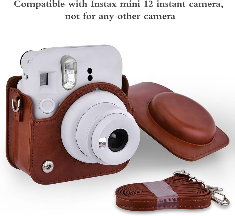 Sunmns Mini 12 Instant Camera Accessories Kit, Accessory Bundle Compatible with Instax Mini 12 Instant Camera, Include Case, Album, Stickers, Photo Frames, Paper Frame, Filters, Strap (Brown) - Image 2
